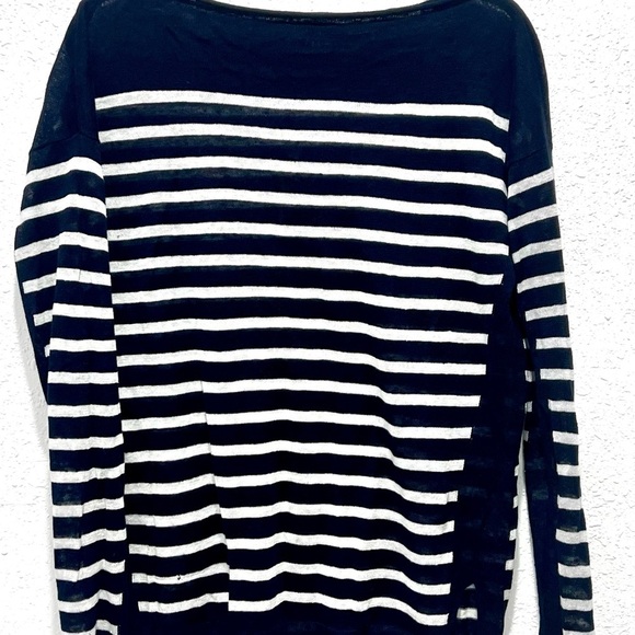 Vince linen Blue and White Knit Top S - Picture 6 of 8